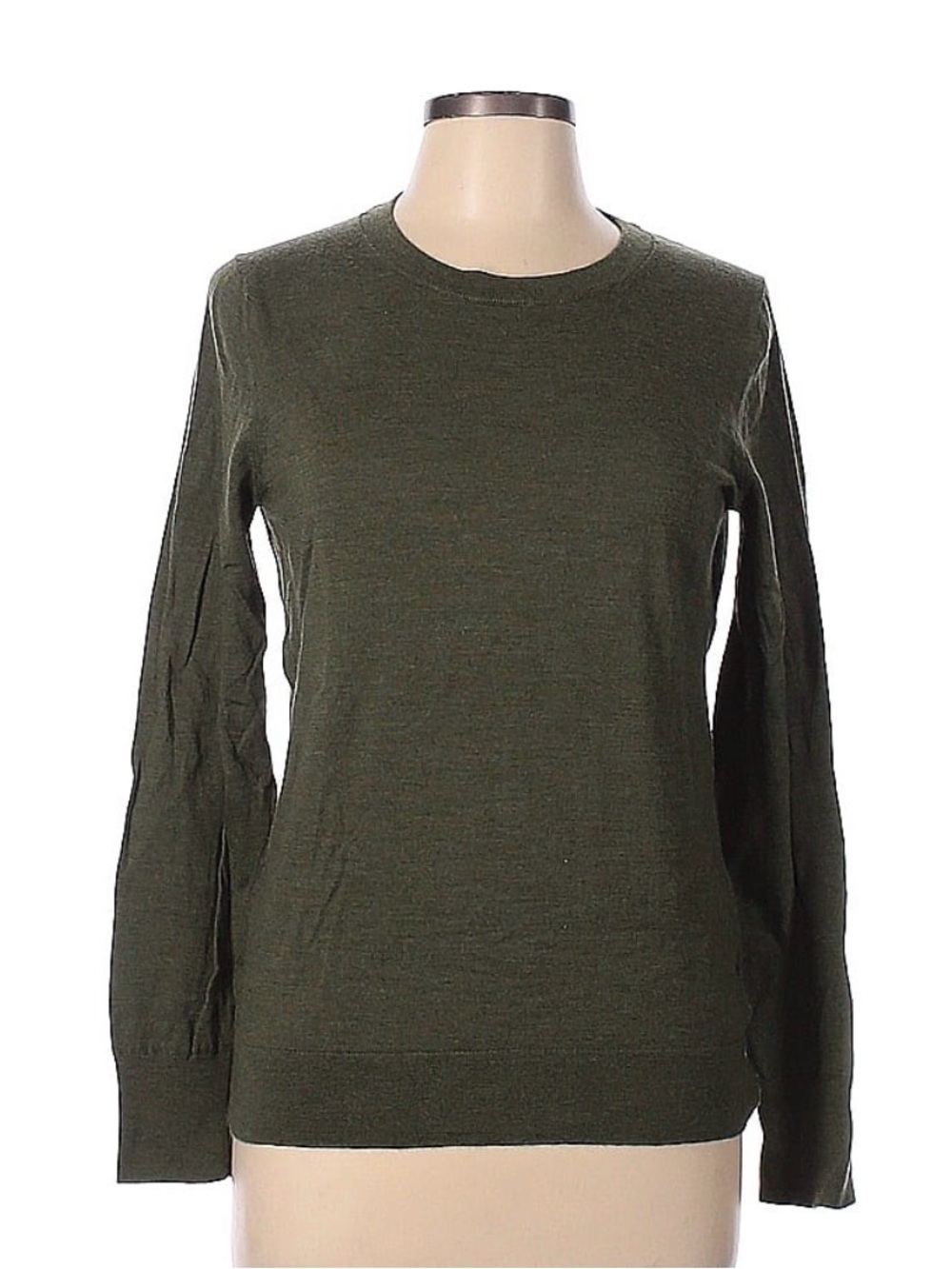 Banana Republic Olive Merino Wool Crewneck